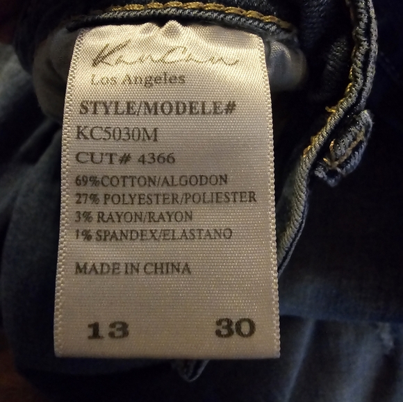Kancan Distressed Jean Size 13/30 Raw Hem Skinny - Picture 6 of 7